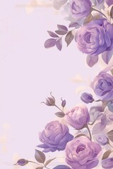Roses bloom drawing wallpaper background card design with copy space