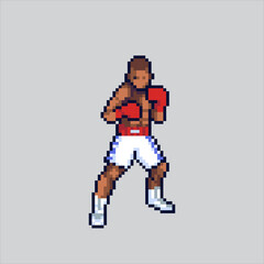 Pixel art illustration Boxing Pose. Pixelated Boxing Pose. Boxing Pose icon pixelated for the pixel art game and icon for website and video game. old school retro.