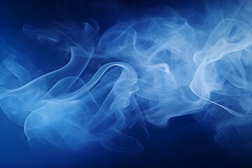 Obraz premium Blue smoke on a dark blue background