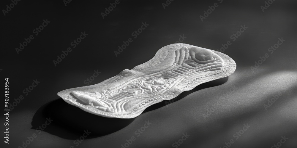 Poster A single shoe-shaped object sits on top of a table, possibly used as a decorative or functional item
