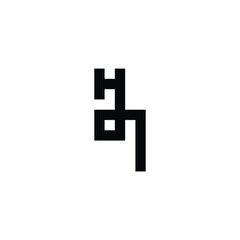 Fototapeta premium Letter H q square connect geometric symbol simple logo vector