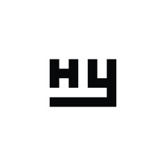 Obraz premium Letter H y square geometric symbol simple logo vector