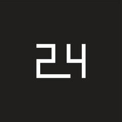 Number 24 line squares geometric symbol simple logo vector
