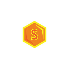 Letter S honey, hexagon geometric symbol simple logo vector