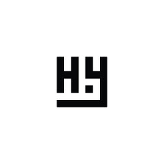 Letter Hy square dot geometric symbol simple logo vector