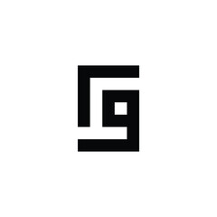 Letter r and  g square geometric symbol simple logo vector