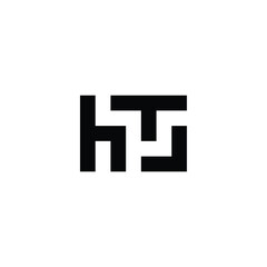 Fototapeta premium Letter h T J square geometric symbol simple logo vector