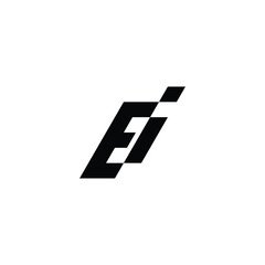 Letter Ei modern geometric symbol simple logo vector