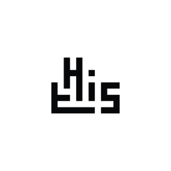 Letter t, H, i and s square geometric symbol simple logo vector