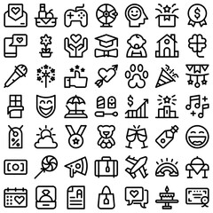 Happiness Happy Fun Excited Pleased Icon Set. Perfect for user interface, new application
