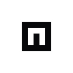 Letter n square outline geometric symbol simple logo vector