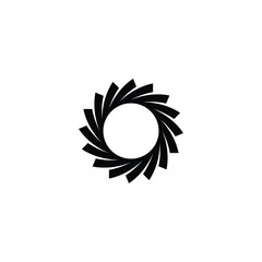 Figure, round, folds geometric symbol simple logo vector