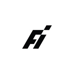 Letter Fi modern geometric symbol simple logo vector
