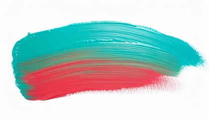 A vibrant and colorful paint brush stroke isolated on a pristine white background, showcasing its bold and expressive nature. Art enthusiasts and those who appreciate modern, abstract design