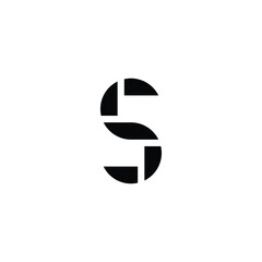 Letter S leaves, fold geometric symbol simple logo vector