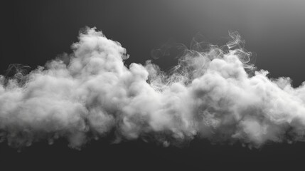 Explosion by an impact of a cloud of particles of powder of color white on a black background.