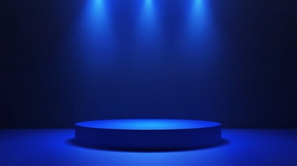 Fototapeta premium Gradient blue podium with soft edges, futuristic feel