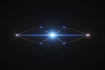 Fototapeta premium Abstract glowing starburst with faint lines in a dark space