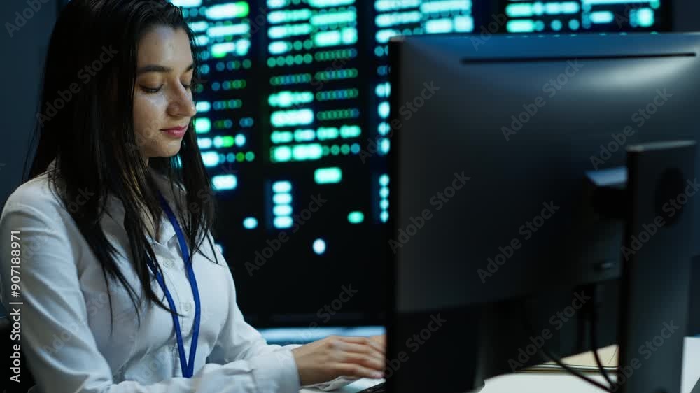 Poster computer scientist overseeing data center, making improvements and updates to ensure system can hand