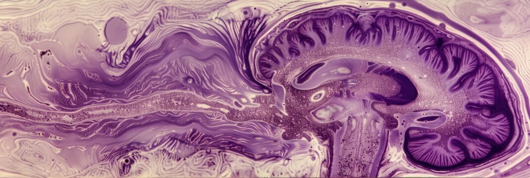 Hippocampus allocortex displaying the Ammon horn curved open to the right the dentate gyrus curved open to the left and the fimbria of hippocampus at the base Stained with Cresyl violet