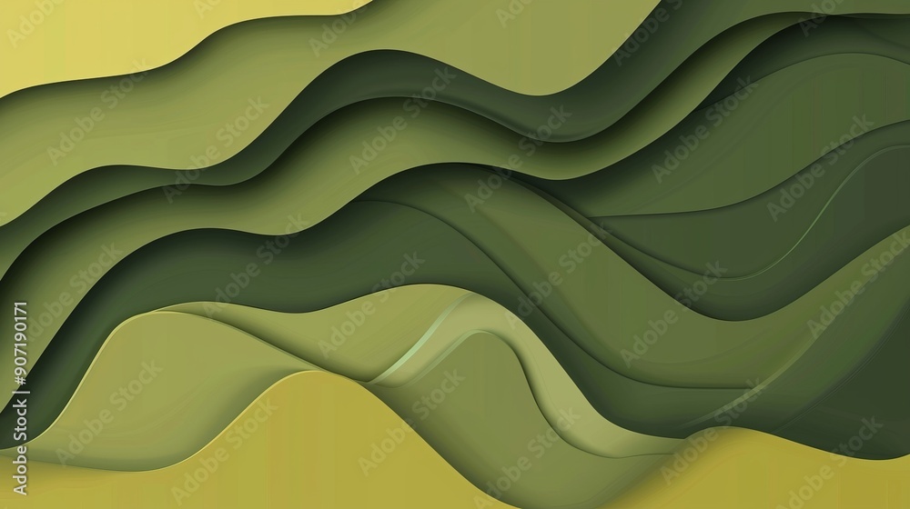 Sticker abstract colorful green waves