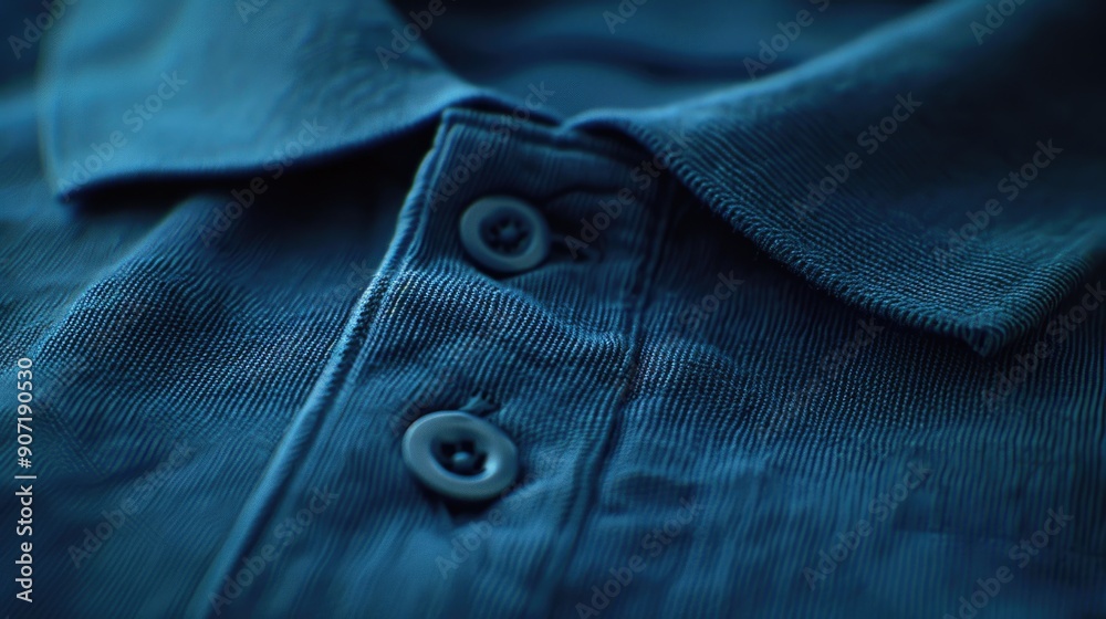 Canvas Prints Close-up view of a blue shirt with visible buttons