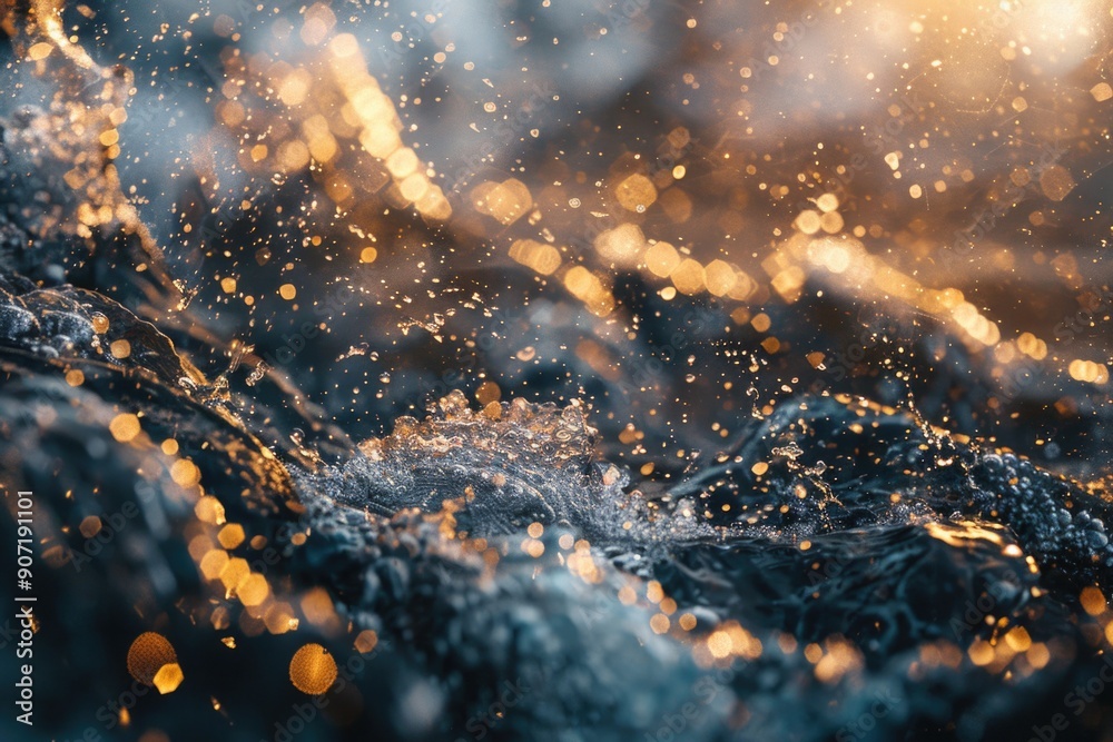 Poster Close-up of a wave in a body of water, suitable for use as a texture or background