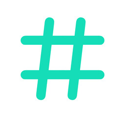 Fototapeta premium シンプルな緑色のハッシュタグ