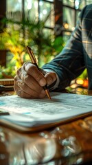 Obraz premium Estate lawyer reviewing tax forms with error marks, estate tax, meticulous tax correction