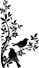 Bird on branch silhouette