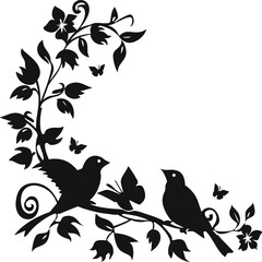 Bird on branch silhouette