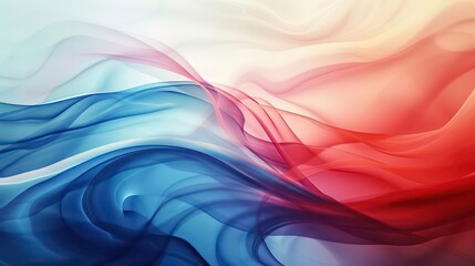Fototapeta premium A digital abstract image featuring flowing blue and orange waves, creating a smooth, elegant, and modern design.