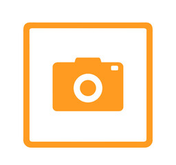 シンプルなオレンジ色のカメラマーク