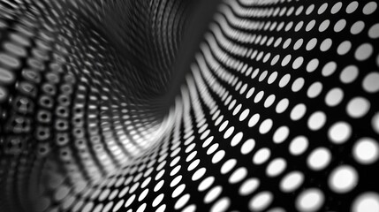 A black and white photo of a spiral design