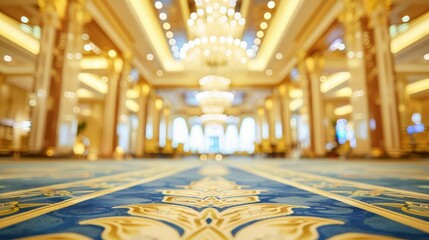 Obraz premium A luxurious casino interior with a grand chandelier and elegant decor