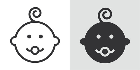 Baby icon Black line art vector logo set
