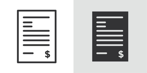 bills icon Black line art vector logo set