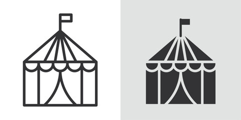 Circus tent icon Black line art vector logo set © Petsscouts