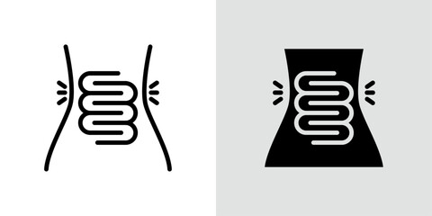 Diarrhea icon Black line art vector logo set