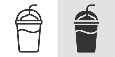 Frappe icon Black line art vector logo set
