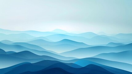 Abstract Landscape with Mountains and Fog for Mobile Games. Mountainous Hills Terrain. Wide Landscape Abstract Background. Vector Illustration which is very good