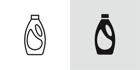 liquid detergent icon Black line art vector logo set