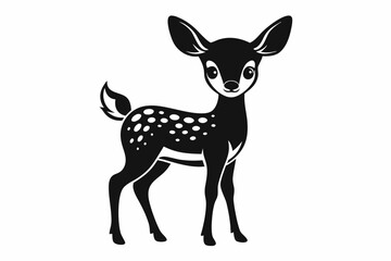 Adorable Baby Deer Silhouette Vector Line Art, USA Vector Illustration, United States Logo Icon, Graphic Element, Clipart, Decoration Vector Resource