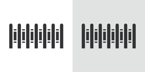 Plank fence icon Black line art vector logo set
