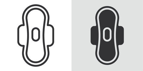 Sanitary pad icon Black line art vector logo set © Petsscouts