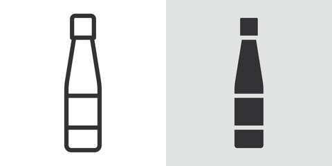 Sauce bottles icon Black line art vector logo set