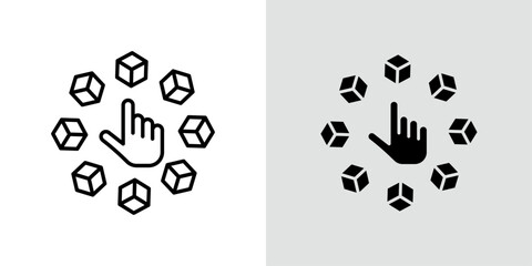 Variety icon Black line art vector logo set