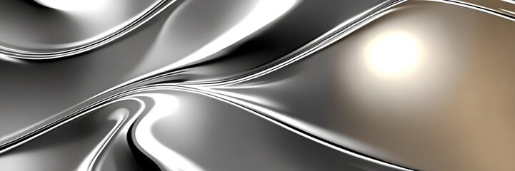 Shiny metallic surface with abstract shapes and light reflections. Ideal for backgrounds, technology concepts, and modern design projects. Luxurious aesthetic.
