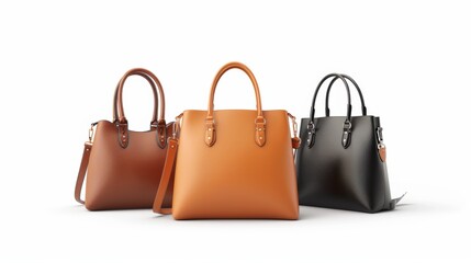 Three different colored purses are shown side by side