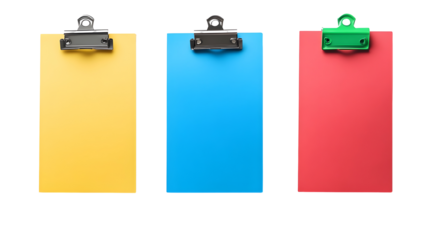 Set of colors clipboard Isolated on Transparent Background